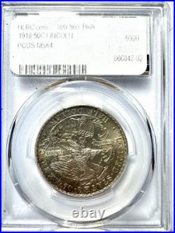 1918 Illinois Lincoln Commemorative Half Dollar PCGS MS64 Silver Coin