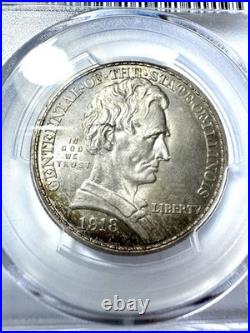 1918 Illinois Lincoln Commemorative Half Dollar PCGS MS64 Silver Coin