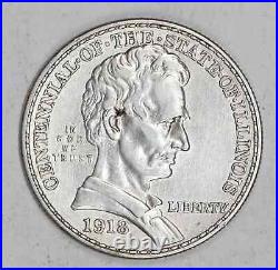 1918 Illinois-lincoln Silver Commemorative Half Dollar Au Details Cleaned