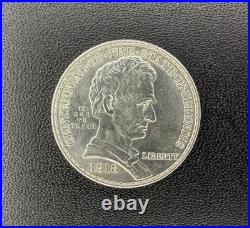 1918 LINCOLN ILLINIOS Silver Commemorative Half Dollar 50C Gem BU Uncirculated