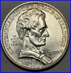 1918 Lincoln Commemorative Half Dollar, Lustrous Superb Gem BU++