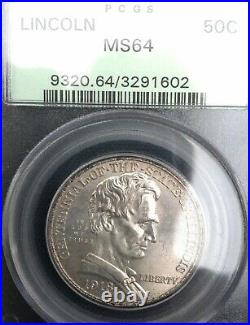 1918 Lincoln Iillinois Commemorative Silver Half Dollar PCGS MS64