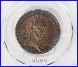 1918 Lincoln Illinois Centennial Commemorative Half Dollar 50C PCGS AU55 Silver