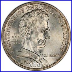 1918 Lincoln Illinois Centennial Half Dollar 50c PCGS MS 64