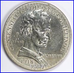 1918 Lincoln Illinois Commemorative Half Dollar 50C