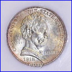 1918 Lincoln Illinois Commemorative Half Dollar BU Old Plastic (#39234)