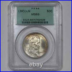 1918 Lincoln Illinois Commemorative Half Dollar PCGS MS66 Green Label OGH