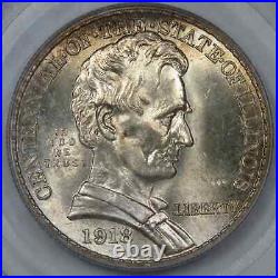 1918 Lincoln Illinois Commemorative Half Dollar PCGS MS66 Green Label OGH