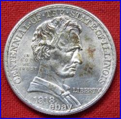 1918 Lincoln Illinois Commemorative Silver Half Dollar 50c Free USA Shipping 1918 Lincoln Illinois Commemorative Silver Half Dollar 50c Free USA Shipping