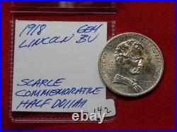 1918 Lincoln Illinois Commemorative Silver Half Dollar 50c Free USA Shipping 1918 Lincoln Illinois Commemorative Silver Half Dollar 50c Free USA Shipping