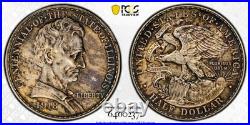 1918 Lincoln Illinois Commemorative Silver Half Dollar PCGS MS 63 CAC (TONED!)