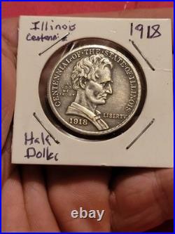 1918 Lincoln Illinois Silver Commemorative Half Dollar -0510