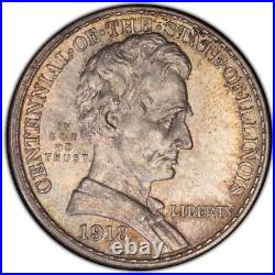 1918 Lincoln Illinois Silver Commemorative Half Dollar 50C PCGS MS 65 (Toned) PQ