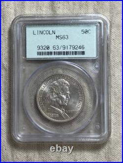 1918 Lincoln-Illinois Silver Half Dollar Commemorative 50c PCGS MS63 OGH 2.1 1918 Lincoln-Illinois Silver Half Dollar Commemorative 50c PCGS MS63 OGH 2.1