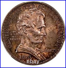 1918 Lincoln Silver Commem Half Dollar -CAC MS-63 Nice Original Surfaces CAC