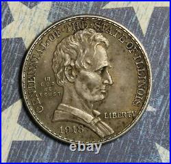 1918 Lincoln Silver Commemorative Half Dollar Nice Collector Coin