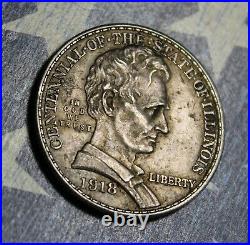 1918 Lincoln Silver Commemorative Half Dollar Nice Collector Coin