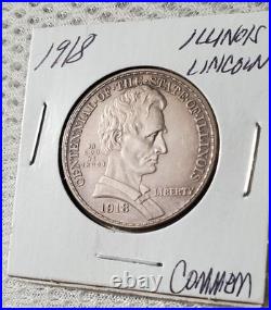 1918 US Lincoln Illinois Commemorative Silver Half Dollar Good condition 1918 US Lincoln Illinois Commemorative Silver Half Dollar Good condition