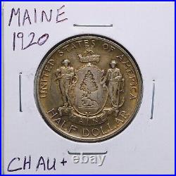 1920 50C Maine Commemorative Half Dollar in Choice AU+ Condition #BH01306