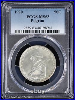 1920 50C Pilgrim Commemorative Half Dollar PCGS MS 63 UNC
