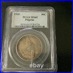 1920 50C Pilgrim Commemorative Half Dollar PCGS MS65