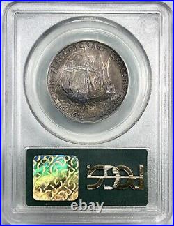 1920 50c Pilgrim Silver Half Dollar PCGS MS63 CAC OGH Toned With Deep Luster