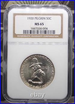 1920 Commemorative PILGRIM Silver Half Dollar 50c NGC MS65 #008 BU ECC&C, Inc