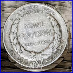 1920 Maine Centennial Commemorative Silver Half Dollar AU Details Rare 90%