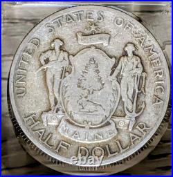 1920 Maine Centennial Commemorative Silver Half Dollar AU Details Rare 90%
