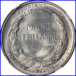 1920 Maine Commem Half Dollar NGC MS64 Great Eye Appeal Strong Strike