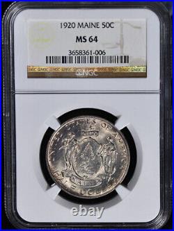 1920 Maine Commem Half Dollar NGC MS64 Great Eye Appeal Strong Strike