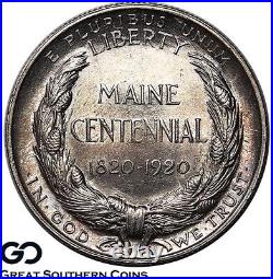 1920 Maine Commemorative Half Dollar, Solid Gem BU++ Free Shipping