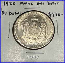 1920 Maine Commemorative Silver Half Dollar 50C Coin Great BU Detail 1920 Maine Commemorative Silver Half Dollar 50C Coin Great BU Detail