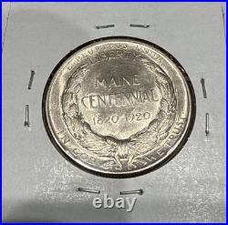 1920 Maine Commemorative Silver Half Dollar 50C Coin Great BU Detail 1920 Maine Commemorative Silver Half Dollar 50C Coin Great BU Detail