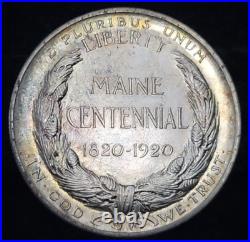 1920 Maine Commemorative Silver Half Dollar 50c BU Nicely Toned See Pics 1920 Maine Commemorative Silver Half Dollar 50c BU Nicely Toned See Pics
