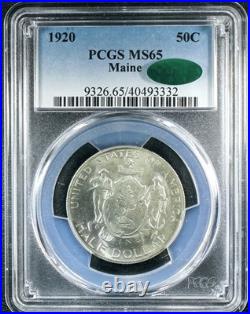 1920 Maine Silver Half Dollar Commemorative PCGS MS-65 CAC- Superb Coin