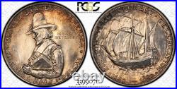 1920-P PCGS MS65 (Gem) Pilgrim Commemorative Colorful Toning Blazing Luster