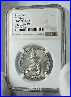 1920 PILGRIM on MAYFLOWER Commemorative Silver US Half Dollar Coin NGC i79600