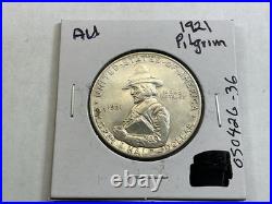 1920 Pilgrim Commemorative 90% Silver Half Dollar in AU+ Condition 050426 36tre