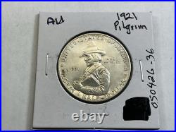 1920 Pilgrim Commemorative 90% Silver Half Dollar in AU+ Condition 050426 36tre