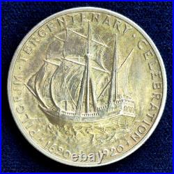 1920 Pilgrim Commemorative Half Dollar 50C 90% Silver Incredible Toning