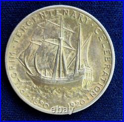 1920 Pilgrim Commemorative Half Dollar 50C 90% Silver Incredible Toning