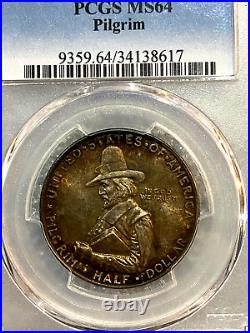 1920 Pilgrim Half Dollar Silver Coin PCGS MS 64 Lovely Coin Amazing Tones