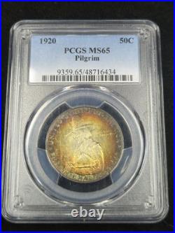 1920 Pilgrim PCGS Ms65 Monster Toned