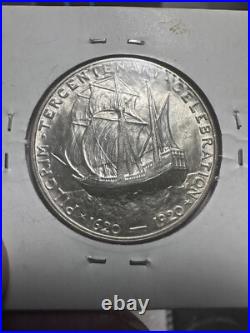 1920 Pilgrim Silver Commemorative Half Dollar Beautiful Tones Stunning Lot#815