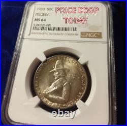1920 Pilgrim Silver Commemorative Half Dollar NGC MS-64 Toner Nice Luster 1920 Pilgrim Silver Commemorative Half Dollar NGC MS-64 Toner Nice Luster
