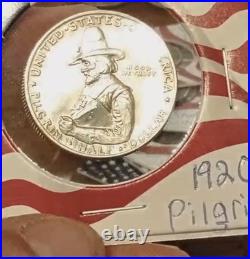 1920 Pilgrim Tercentenary Half Dollar BU 90% Silver Commemorative 50c Museum