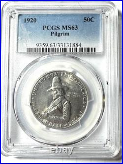 1920 Pilgrim Tercentenary Half Dollar Commemorative 50c PCGS MS63