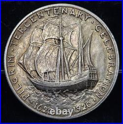 1920 Pilgrim Tercentenary Silver Commemorative Half Dollar 50c See Pics