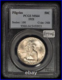 1921 50c Pilgrim Commemorative Silver Half Dollar PQ PCGS MS 64 SKU-B4408